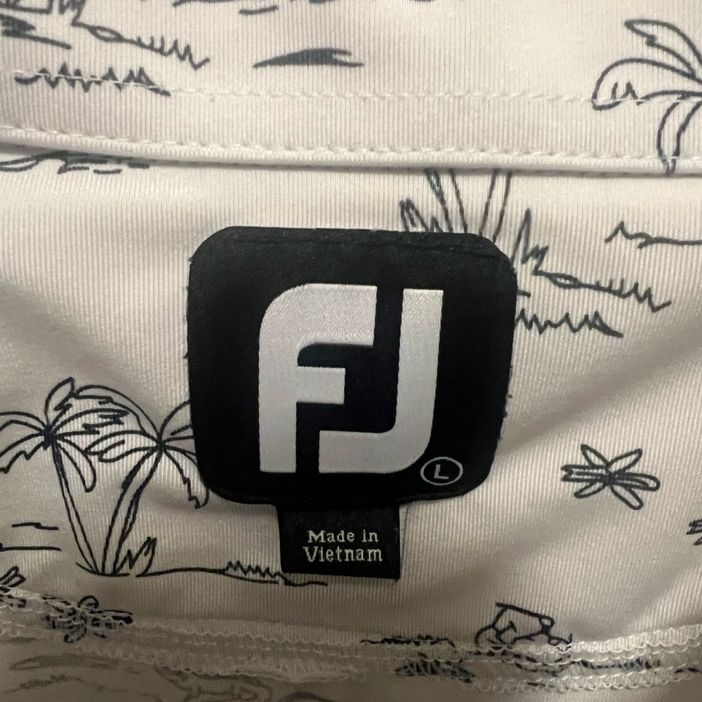 FootJoy White Golf Polo with Black FJ Logo